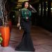Elegant Plus Size Women's Dress With Lace Mesh Sheer Ruffles Formal Evening Gown_ecoleips.com