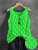 Casual Knit Vacation Sleeveless Top, Women's V-Neck Loose Fit Camisole_ecoleips.com