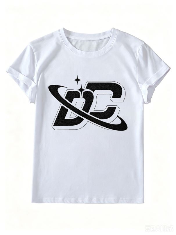 Women’s Cute Illustration Print T-Shirt, Casual Crew Neck Tee For Relaxed Spring & Summer Outfits_ecoleips.com