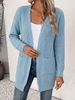 Women Soft Skin-Friendly Breathable Chunky Knit Cardigan Open Front V Neck Long Sleeve Oversized Loose Pocket Mid Length Knit Coat_ecoleips.com
