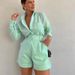 Women's Clothing Loose Solid Color Casual Shirt High Waist Shorts Fashion Suit_ecoleips.com