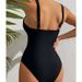 Women's Clothing Slim Conservative One Piece Swimsuit Solid Color Sling Multi Color Hollow Beach Bikini Swimsuit_ecoleips.com