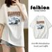 Factory Direct Sales Of Women's 2024 New Summer Loose Fitting Slim Fitting Trendy Short Sleeved T Shirt With Straight Shoulders And Pure Cotton._ecoleips.com