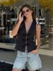 HH Women Elegant Lace Up V-Neck Waistcoat Sleeveless Tie Front Slim Vest Casual Office Wear Retro Y2K Street Fashion Chic Top_ecoleips.com