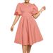 C8631 European And American Women's Clothing 2025 Summer Short-sleeved Elegant Round-neck High-waisted Large-hem Banquet_ecoleips.com