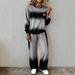 Women's Long Sleeve Split Side Casual Top Set - Solid Color Korean Style Comfortable Polyester Outfit For Fall Winter (Black, S-XXXL)_ecoleips.com