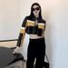 Women's Clothing Sexy PU Leather Biker Jacket With Stand Collar, Slim Fit Short Cropped Motorcycle Jacket For Women, Stylish Two-Tone Color Block_ecoleips.com