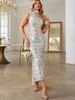 Sexy Backless Sequin Evening Dress For Women, Elegant Mermaid Tail Party Gown With Slit Shoulder Design, Long Formal Dress For Prom_ecoleips.com