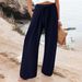Classic Solid Color Relaxed Fit Casual Pants - No Drawstring Hem, Soft Stretch Polyester Blend, Multiple Colors & Extended Sizes (S-5xl)_ecoleips.com