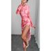 Women's Mid-Length Skirt Autumn Winter Irregular Hem Ruffles Side Slits Dress_ecoleips.com