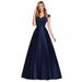 2023 Spring/Summer Cross-Border Bestseller Women's V-Neck Solid Color Long Vintage Dress Bohemian Elegant_ecoleips.com