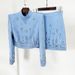 Women's Clothing celebrity fashion new heavy beaded diamond short top skirt suit two piece suit_ecoleips.com