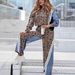 Women's Clothing Spring And Autumn New Street Leopard Print Striped Color Matching Elastic Waist Loose Trousers Suit_ecoleips.com