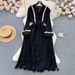 Bohemian Vacation Dress – Flowy A-Line Midi Dress With Tie Waist & Fringe Detail (Beige/Burgundy/White/Black, One Size)_ecoleips.com
