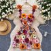 French Style Three Dimensional Floral Mesh Embroidery Dress Skirt Niche Design Fitted Waist A Line Export Quality Women's Clothing_ecoleips.com