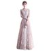 Elegant Princess Lace Dress - A-Line Formal Evening Gown With Long Sleeves, High Waist, Corset Back For Banquet, Wedding Guest, Party ( S-XXXL)_ecoleips.com