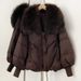 Women's Clothing Luxury Raccoon Fur Trim Down Jacket With Knit Cuffs, Thickened Winter Coat For Women, Fashionable Short Puffer With Detachable Hood_ecoleips.com