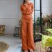 Women's Clothing Fashion Suits Lapel Cotton And Linen Solid Color Cotton-Linen Short Sleeve Top & Wide-Leg Pants Set – Elegant Casual Outfit (S-5XL)_ecoleips.com