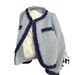 Blue Patchwork French-Chic Short Jacket – Elegant Bouclé Blazer For Women (US Sizes S/M/L/XL/2XL, Cropped Fit, Thickened Lining)_ecoleips.com