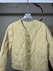 girl Jacket 2024 Autumn Winter New Khaki Water-Resistant Quilted Gold Button V-Neck Lightweight Casual Warm Cotton Coat_ecoleips.com