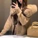 K New Short Hooded Fashion Chic Knitted Cardigan With Faux Fox Fur Collar For Women; Sweater For Short People_ecoleips.com