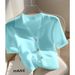 Women's Clothing Knitted Short Sleeved Straight Shoulder Temperament T Shirt_ecoleips.com