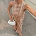 Women's Plaid Suit Set Sleeveless Ruffled Skirt round Neck Two Piece Fashionable Elegant European American Style_ecoleips.com