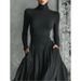 Elegant French Retro Style Slim Fit Women's Dress Set - Soft & Luxurious Minimalist Outfit_ecoleips.com