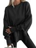 Women's Clothing Women's Casual Long Sleeve Sweatshirt Solid Color Crew Neck Pullover Loose Fit Sports Top Fashion_ecoleips.com