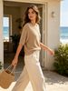 Loose Soft Breathable Short Sleeve Knit Top_ecoleips.com