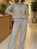 New Spring Collection Women's Patchwork Leopard Print Hooded Top With Pocket Straight Leg Pants Set Loose Fitting Style_ecoleips.com