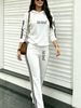 Women's Loose Letter Print Hoodie Two-Piece Set With Soft Jogger Pants, Ideal For Yoga & Daily Commute, Spring And Autumn Outfits_ecoleips.com