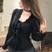 Plus-size Women's Autumn Shirt With Lace Trim, Stylish Design, Waist-cinching Top That Accentuates The Figure, Suitable_ecoleips.com