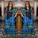 Women's Clothing Velvet Sequined Print Loose Long Robe Ethnic Style Crystal Satin Dress_ecoleips.com