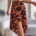 Elegant Floral Ruffle Midi Skirt for Women Asymmetrical Design Spring Summer Independent Clothing Website_ecoleips.com