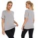 Women's Clothing Women's Three Piece T-Shirt Set Summer Solid Color Loose Fitting Top With Slit Short Sleeve_ecoleips.com