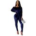 Women's Clothing Style Women's Velvet Jumpsuit One Shoulder Bat Sleeve Elastic Waist Belted Hot Style For Formal & Casual_ecoleips.com