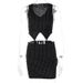 Casual Versatile Women's Sexy Crop Top + High Waist Skirt Two-Piece Set Striped Outfit_ecoleips.com