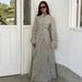 Women's Long Sleeve Fold Button Zen Style Linen Long Coat Autumn New Cross Border European American Foreign Trade Straight Long Skirt_ecoleips.com
