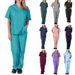 Women's Clothing Hand Washing Clothes Thin Male Doctor Work Clothes Female Nurse Scrub Clothes Split Suit_ecoleips.com