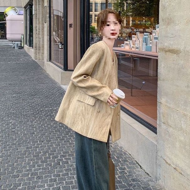 ng2510292 Stylish And Elegant Casual Blazer For Women, Autumn Korean Version, This Year's Popular Loose Fashion Jacket_ecoleips.com