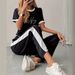 Women's Clothing Women's Summer Two Piece Set Style Letter Print Short Sleeve T-Shirt And Casual Trousers Comfortable_ecoleips.com