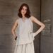 100% Linen High-End Feel Designer V-Neck Halter Neck Tank Top For Women Summer Vacation Camisole Blouse T-Shirt_ecoleips.com