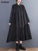 Patchwork Plaid Vintage Shirt Dresses For Women New Long Sleeve Loose Casual Dress Fashion Elegant Clothing Spring Autumn 2025_ecoleips.com