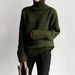 Classic Crewneck Sweater For Women – Versatile Solid Color Knit Top (XS-XXL, Navy Blue/Olive Green)_ecoleips.com