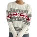 "Whimsical Reindeer Knit – Festive Fair Isle Crewneck For Cozy Holiday Magic (S/M/L/XL, Snow White) – Jingle-Free Joy"_ecoleips.com