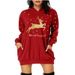 Women’s Christmas Print Hoodie – Long Sleeve, Kangaroo Pocket, Mid-Length, Casual & Festive (Multiple Colors & Sizes S-XXXL)_ecoleips.com