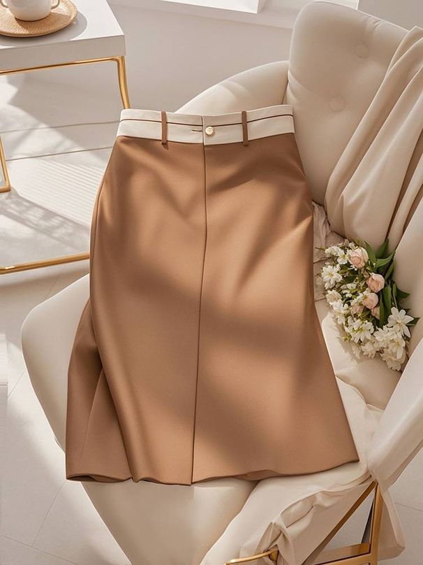 Elegant Women's Blouse With Monogram, Long Sleeves With Metallic Accents And Zipper Details Office Wear For Work And Formal Occasions_ecoleips.com