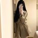 Elegant-Style Brown Belted Trench Coat For Women - Mid-Length Casual Blazer With Notched Lapel_ecoleips.com