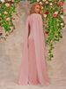 Elegant Maternity Maxi Dress With Tailored Fit - Soft Pink Polyester Fish Hem Dress For Expecting Mothers (Sizes S-XL)_ecoleips.com